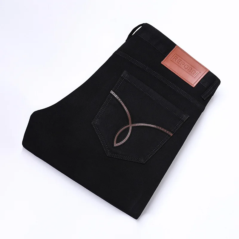 2024 New Black Jeans Men's Simple High-End Classic Stretch Versatile Casual Fashion Business Long Pants