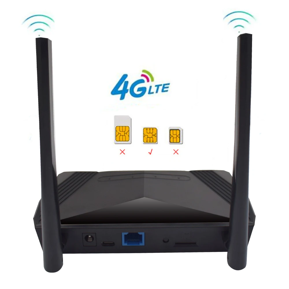 EATPOW External 2 antenna wifi router 4g lte with sim card slot 300mbps for Asian countries