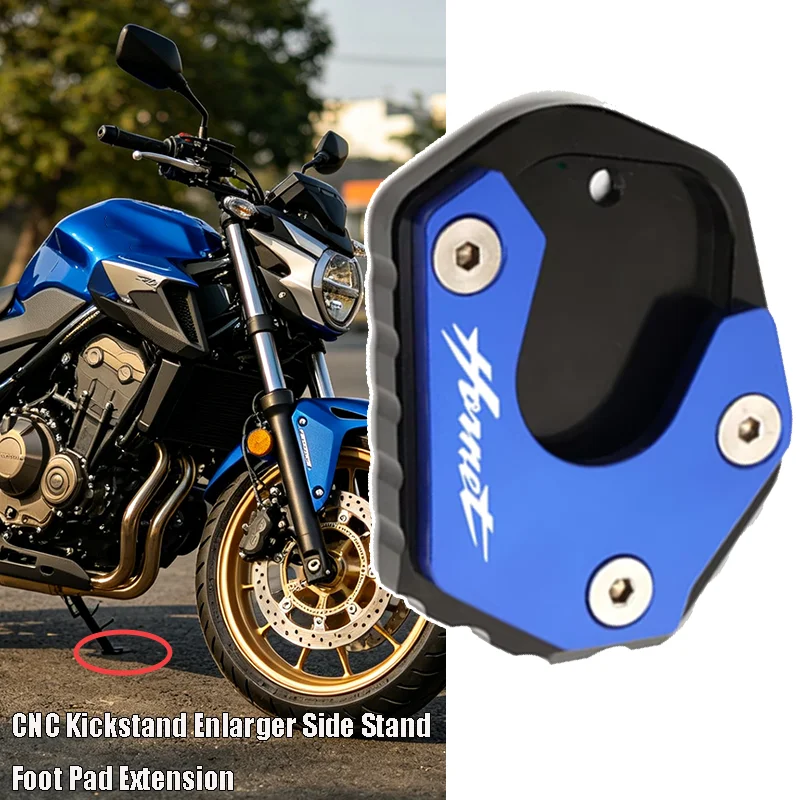 

Moto Accessories CNC Kickstand Foot Side Stand Extension Pad Support Plate For HONDA Hornet CB600F CB750 CB900F CB 600 2002-2022