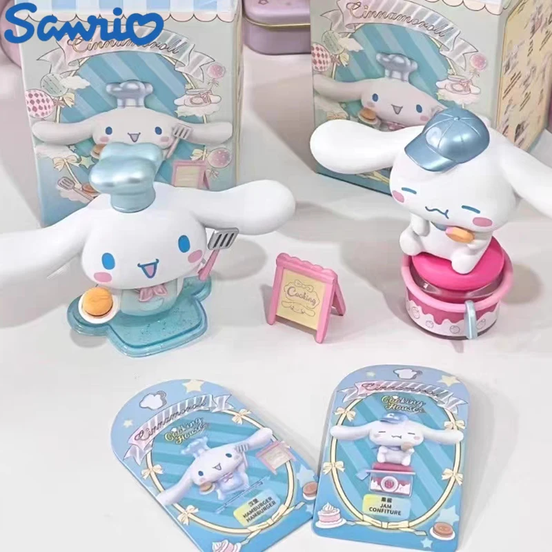 

New Sanrio Cinnamoroll Cooking Series Blind Box Cinnamoroll Figure Desktop Decor Pvc Gk Statue Guess Bag Kids Birthday Gift