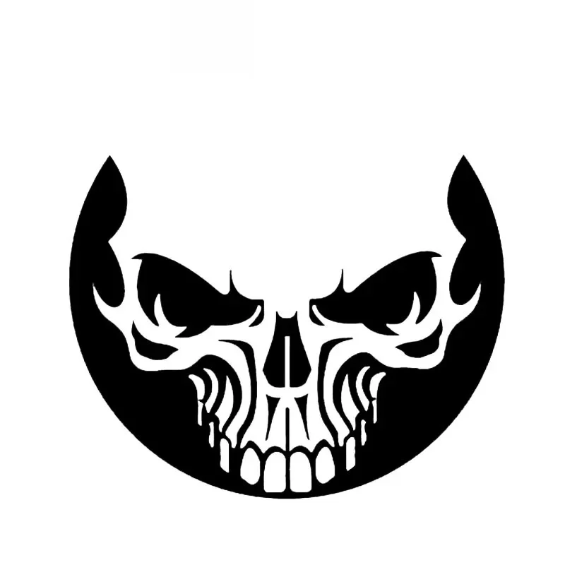 

Funny Weird Smile Skull Sticker High Quality Car Window Decoration Personality Pvc Waterproof Decal Black/white, 15cm*12cm