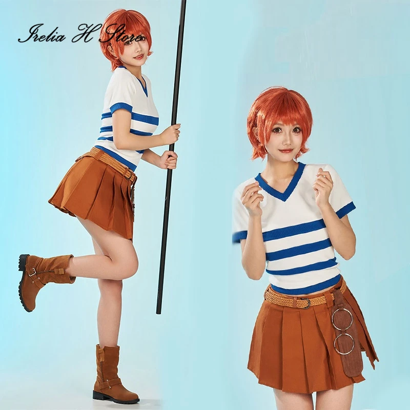 Irelia H ONE PIECE Nami Cosplay Costume Anime Nami Daily Suit Shirt Skirt Women Halloween Costume