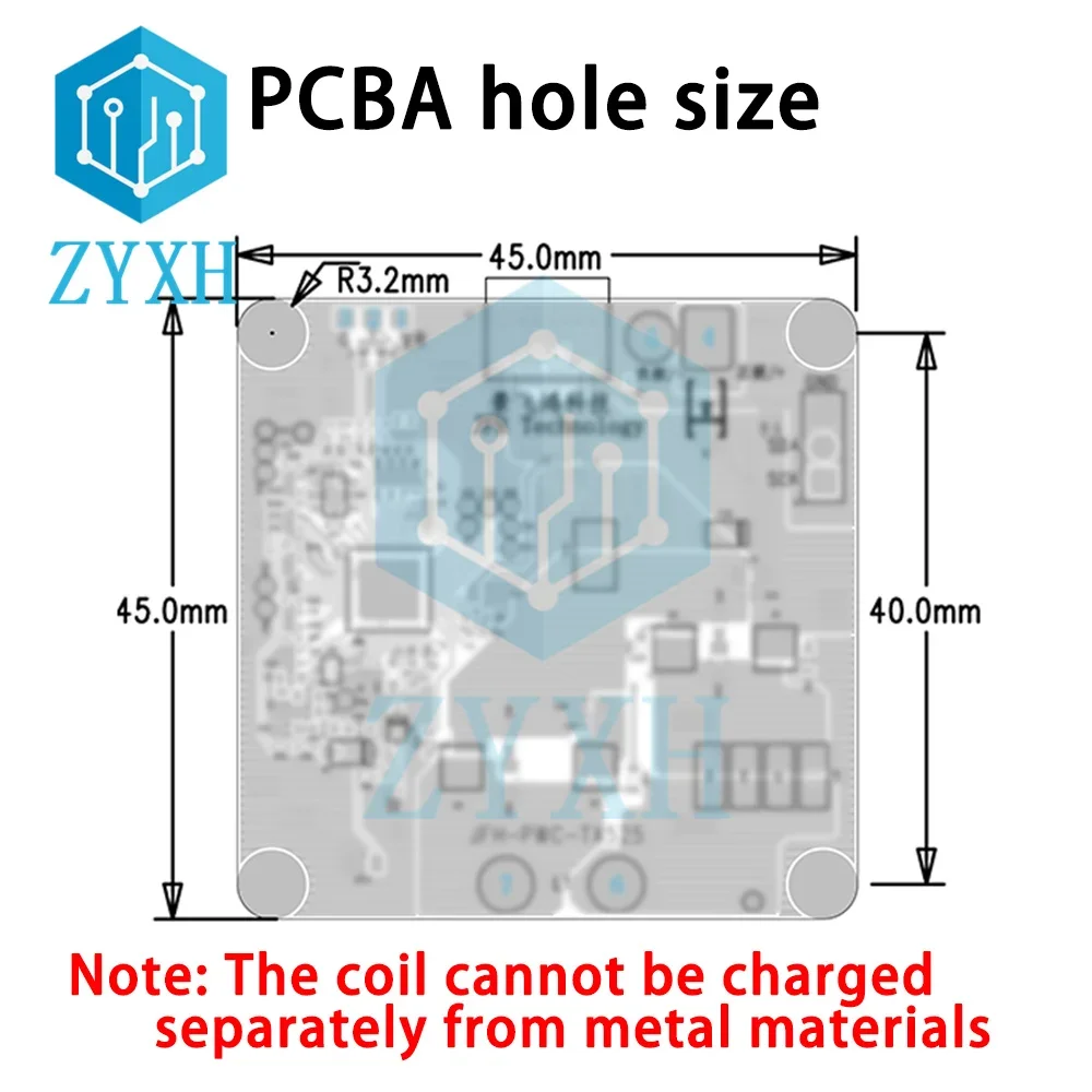 لاسلكي سريع شحن شاحن الهاتف المحمول وحدة ، PCBA حلبة المجلس ، لفائف كبيرة ، 3-12 مللي متر لمسافات طويلة ، TX530 ، 15 واط ، 20 واط ، 12 فولت #6