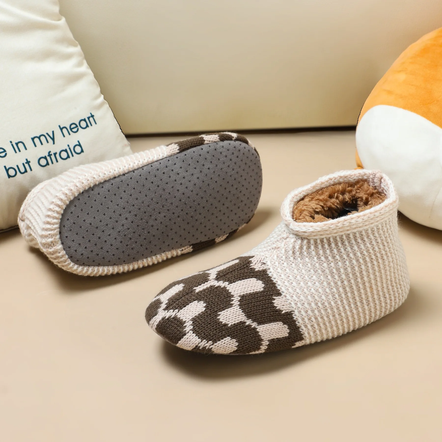 

Спортивные нечеткие спортивные зимние носки для экипажа, утепленная флисовая теплая обувь до середины икры, домашние нескользящие тапочки, B7W202