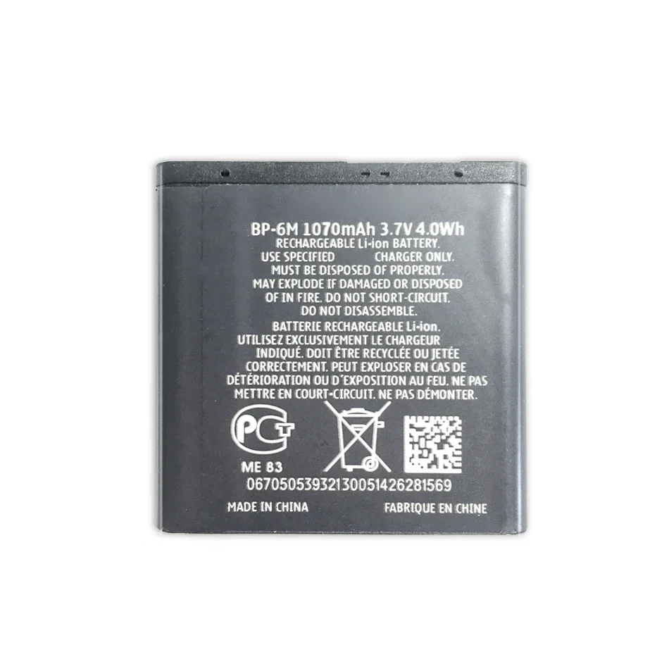 BP-6M Mobile Phone Battery For NOKIA N93 N73 9300 6233 6280 6282 3250 6151 6234 6288 9300I N77 6290 N93S