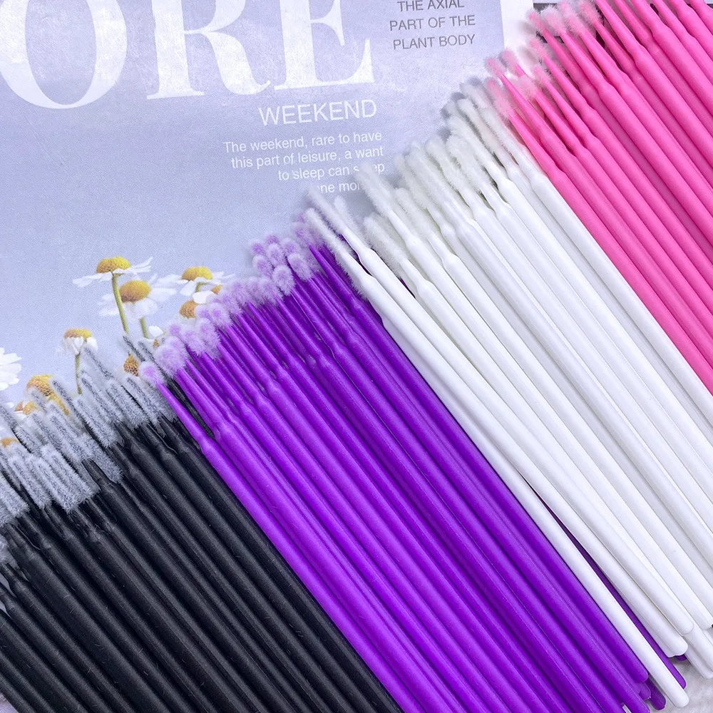 1000 pcs/lot Extension de cils tampons de nettoyage cils ascenseur dissolvant de colle applicateurs Microblade maquillage Micro brosses outil