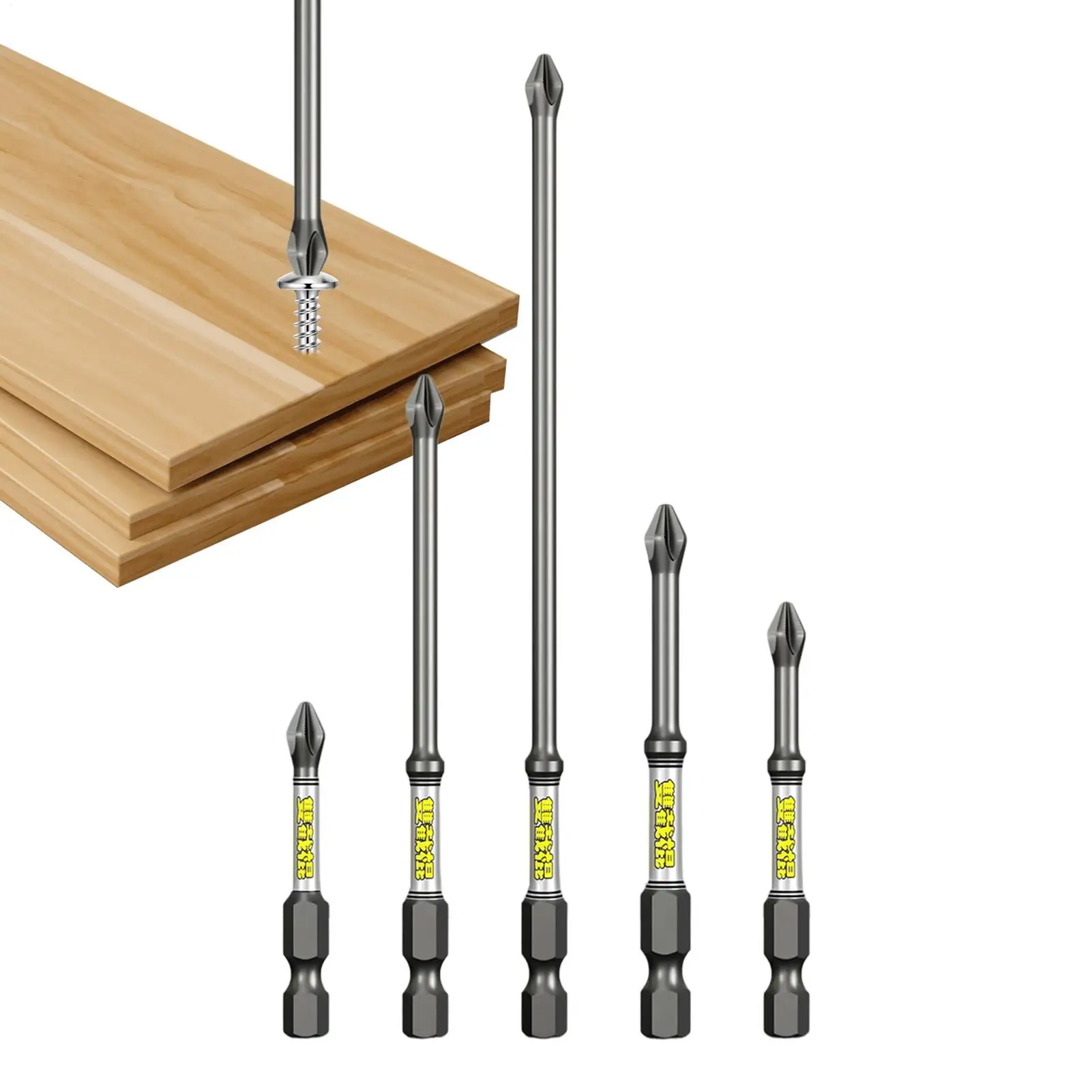 Screwdriver Bit Set 5-Piece Heavy Duty Rustproof Power Drill Screw Driver Bit Sets For Home Workshop Garage Job Site Woodworking