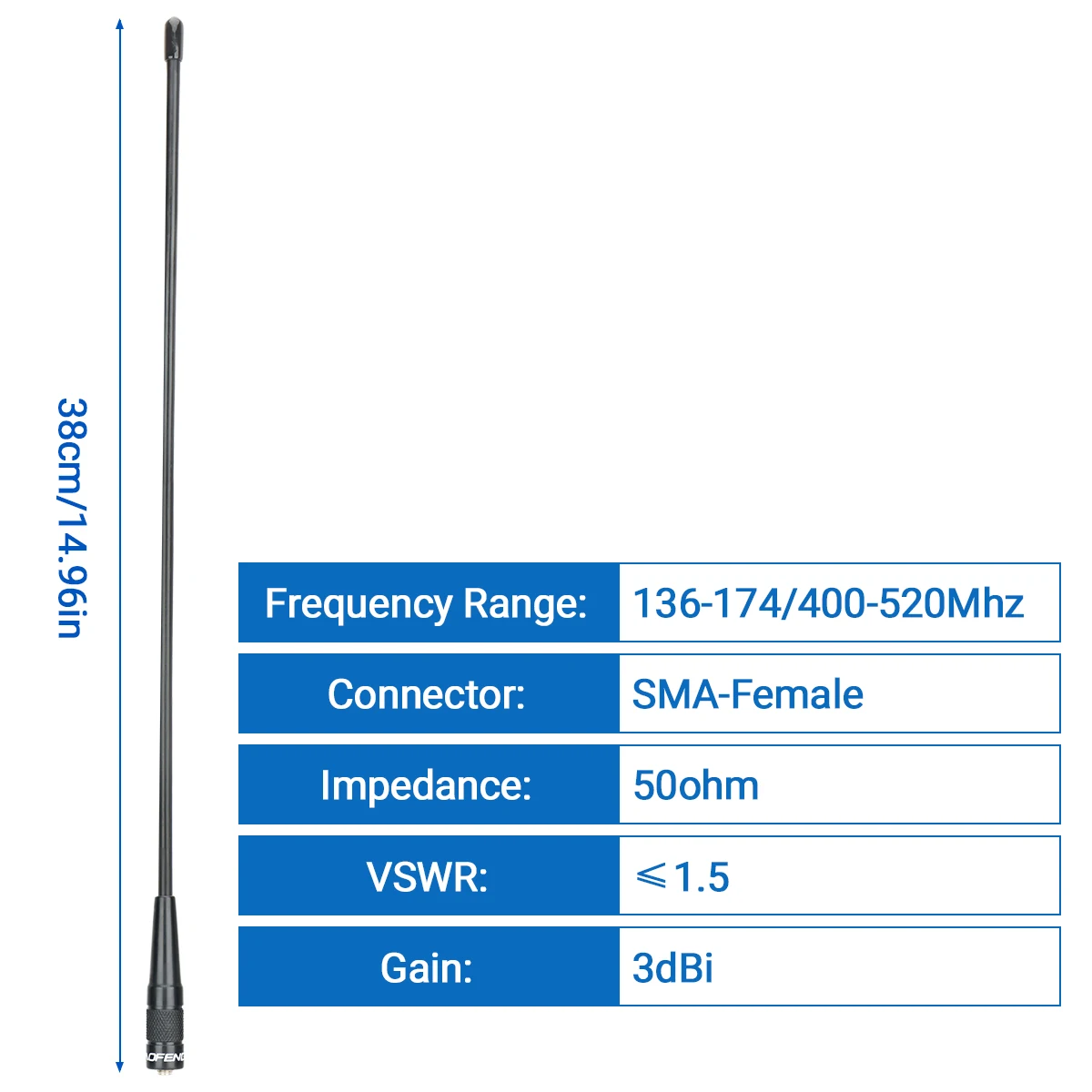 Antena Baofeng BF-771 PRO SMA doble banda compatible UV-5R - imagen 3