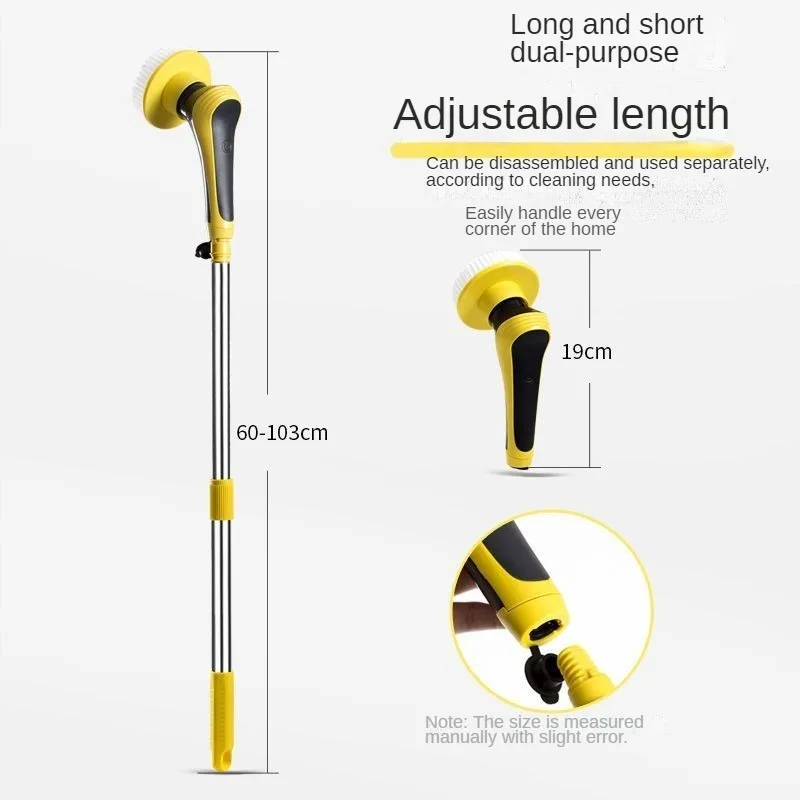 Cepillo de limpieza eléctrico recargable para el hogar, cepillo telescópico para baño, cocina, pecera, Herramientas de limpieza