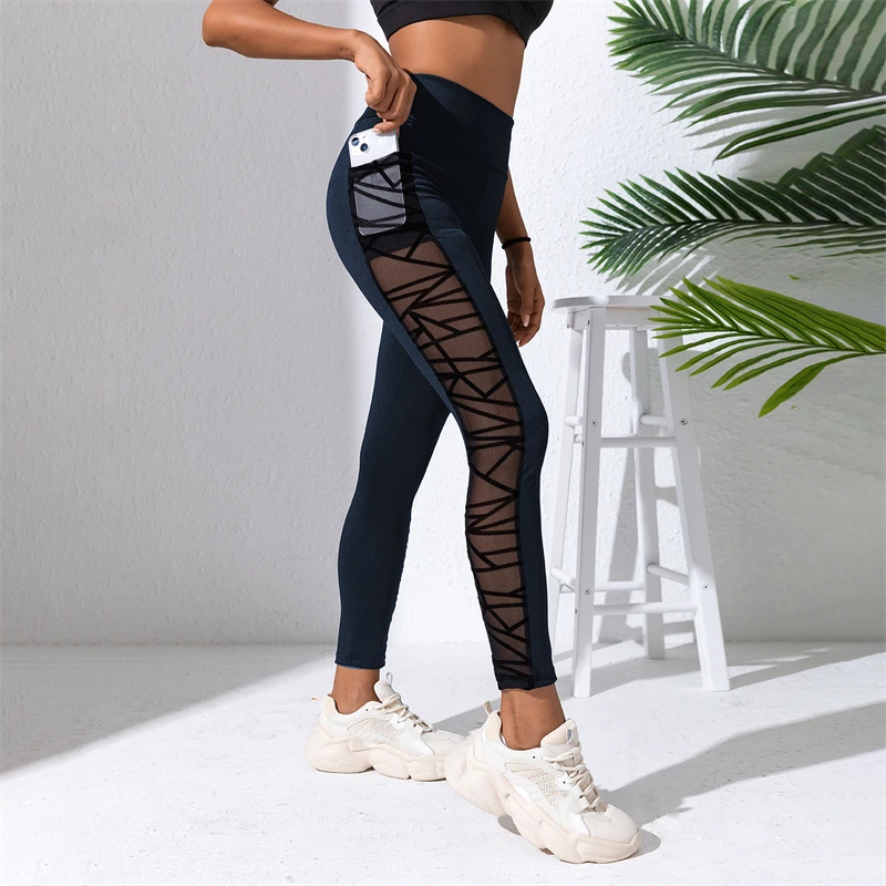 Fitness Leggings Frauen sexy Fitness studio weibliche Sport Leggins sportliche nahtlose Yoga Y2k Mesh Push-up Leggings hohe Taille Frauen hosen