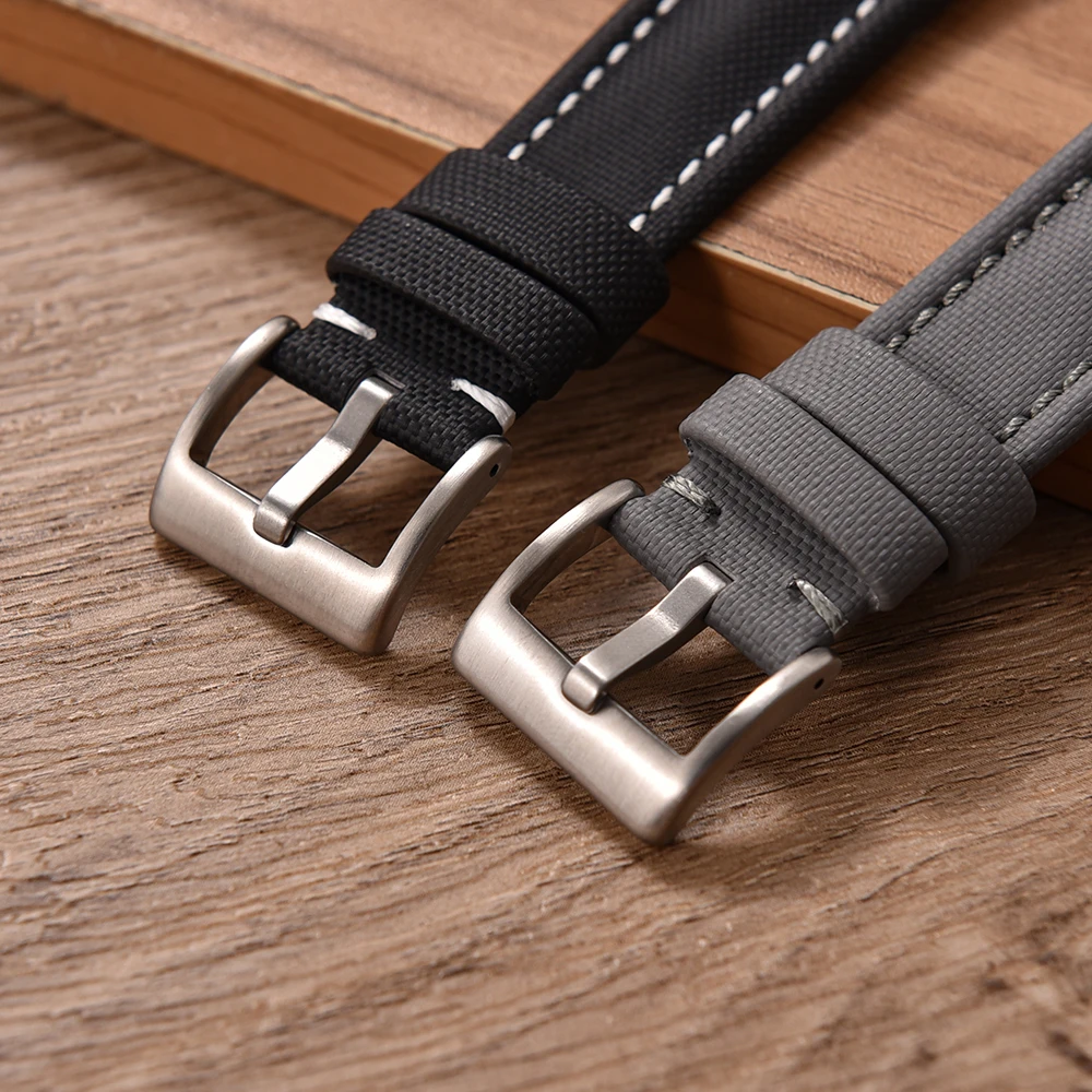 العالمي Sailcloth حزام (استيك) ساعة 18 مللي متر 20mm22mm Sailcloth حزام من الجلد Qucik الإصدار سوار إكسسوارات لأوميغا لحزام Seiko