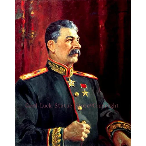 TOP art oil painting --STALIN in martial attire --SOVIET Russia LEADER JOSEPH STALIN art painting -100% hand painted # 30