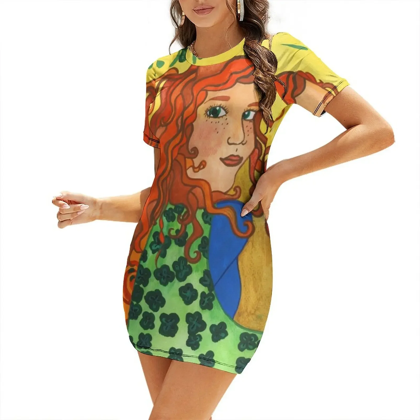 

Goddess Brigid Short-Sleeved Dress Dress woman dresses korean style Dresses Women's skirt Dress
