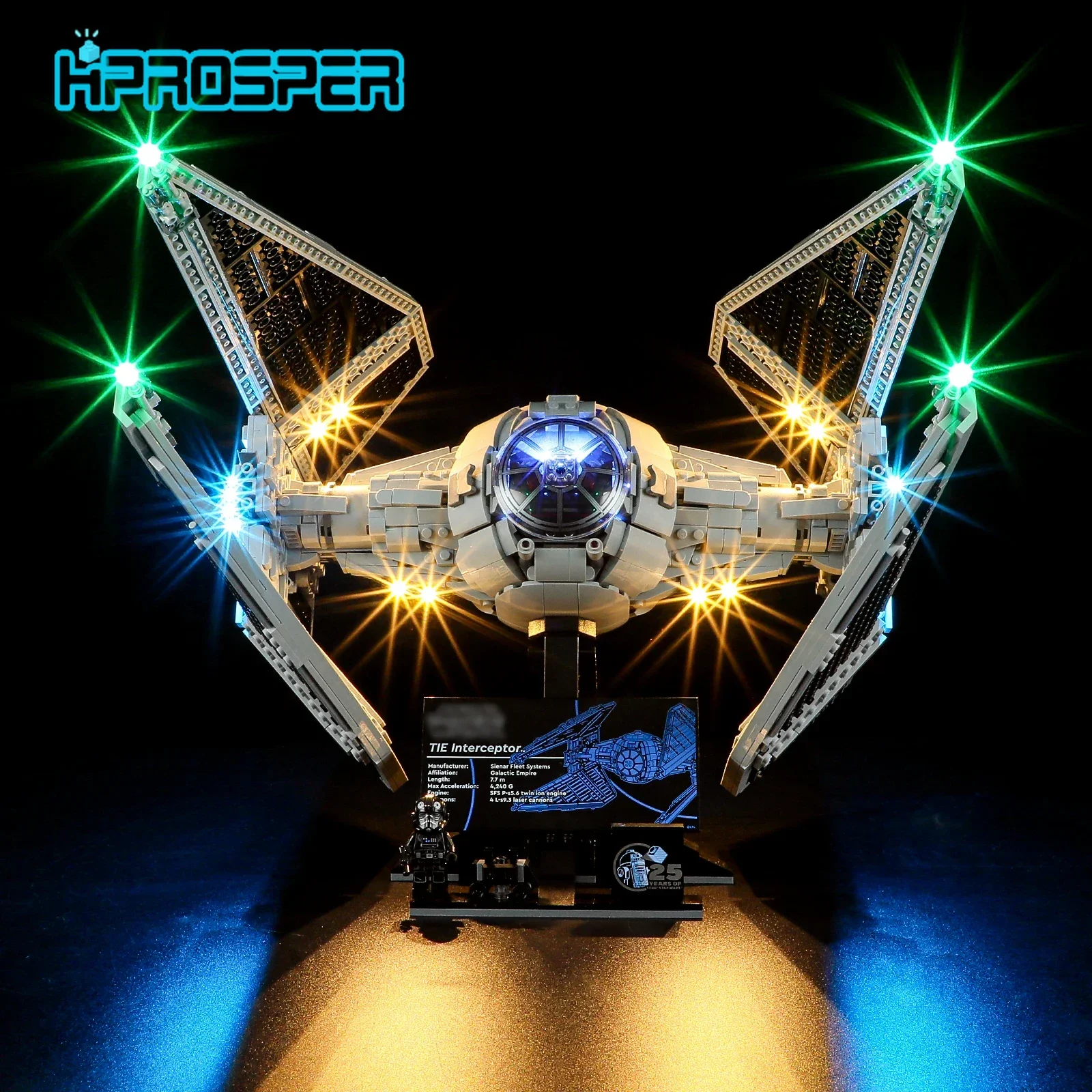 

Hprosper 5V Светодиодный светильник для 75382 Star Wars TIE перехватчик только лампа Diy с батарейным блоком (без конструктора Lego)