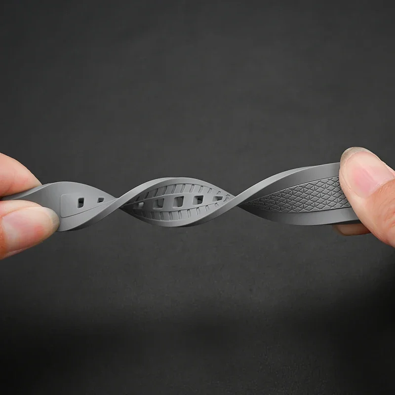 Жидкий силиконовый ремешок 20 мм 22 мм, мягкий спортивный водонепроницаемый быстросъемный ремешок для дайвинга для мужчин и женщин, универсальный сменный ремешок, аксессуары для часов