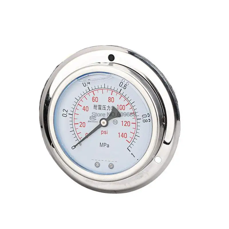 Stainless Steel Shock-proof Pressure Gauge YN100ZTBF Oil Hydraulic Pressure High Temperature Resistance Corrosion Resisting