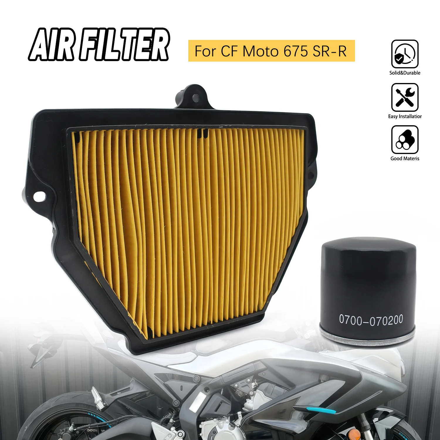 

Motorcycle Accessories For CFMOTO 675SRR 675SS 675NK 675 SRR SS NK Oil Element filter Air Filter filter combination oil filter