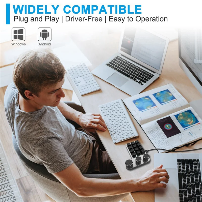 GOB-oProgrammable DIY Механическая клавиатура RGB 12 клавиш 3 ручки Пользовательская макроклавиатура Bluetooth Клавиатура с горячей заменой