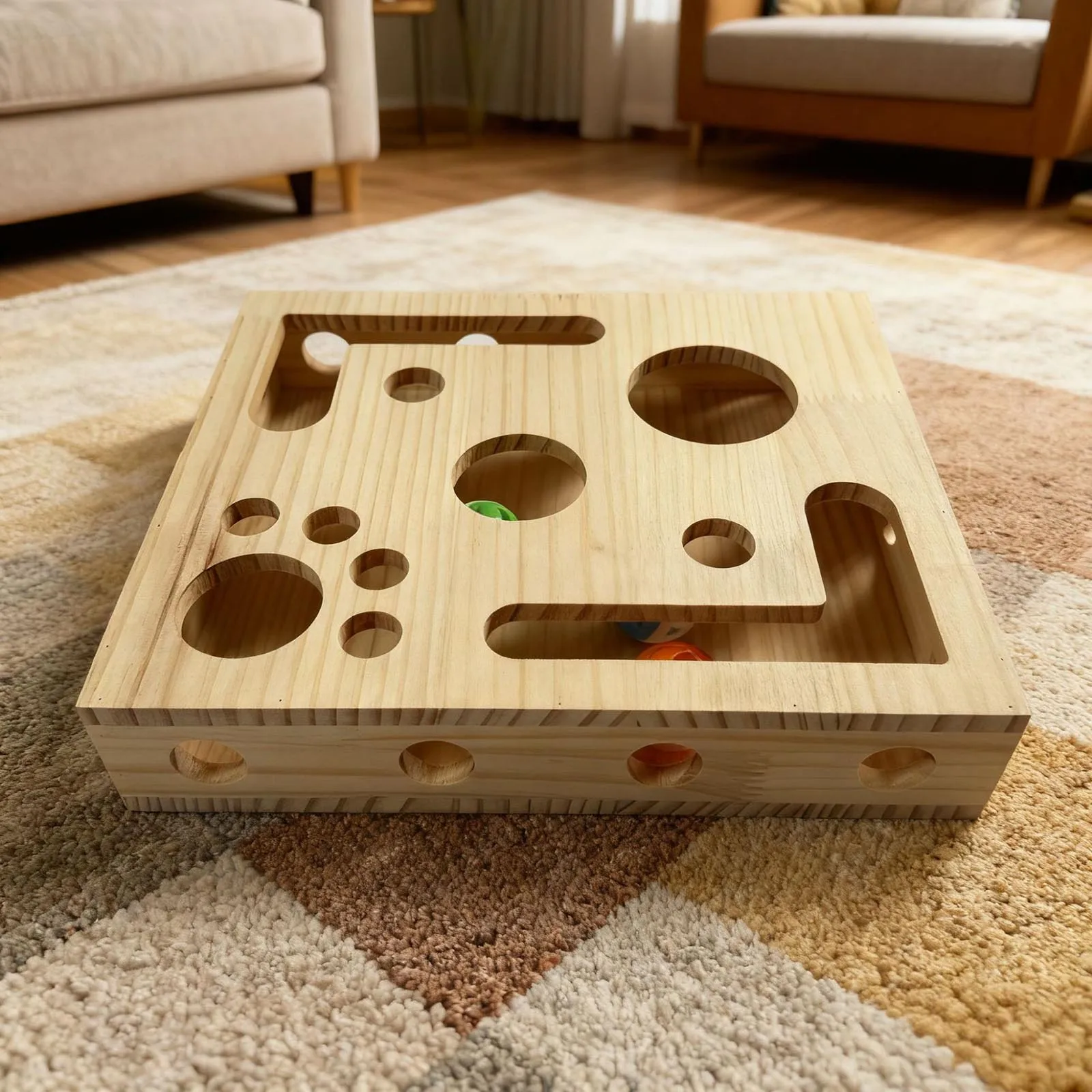 صندوق ملف أظافر القط مع كرة جرس Ieducational متعة ألعاب القطط التفاعلية متاهة نفق القط الخدش المشاركات لعب هريرة مستلزمات الحيوانات الأليفة #3