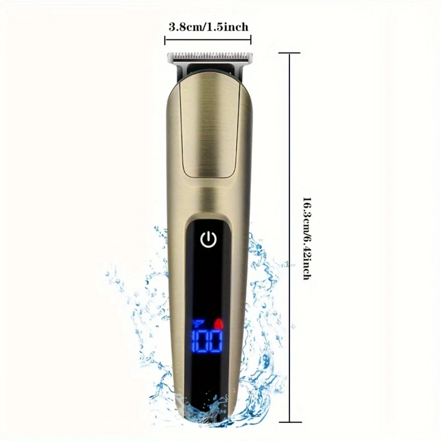 Waterproof Beard Trimmer, Hair Clippers Body Mustache Nose Hair Trimmer, Cordless Precision Trimmer, 5 In 1 Hair Grooming Kit, U