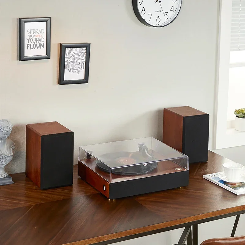 Grammofono con doppio altoparlante/fonografo portatile con giradischi per intrattenimento a tono moderno