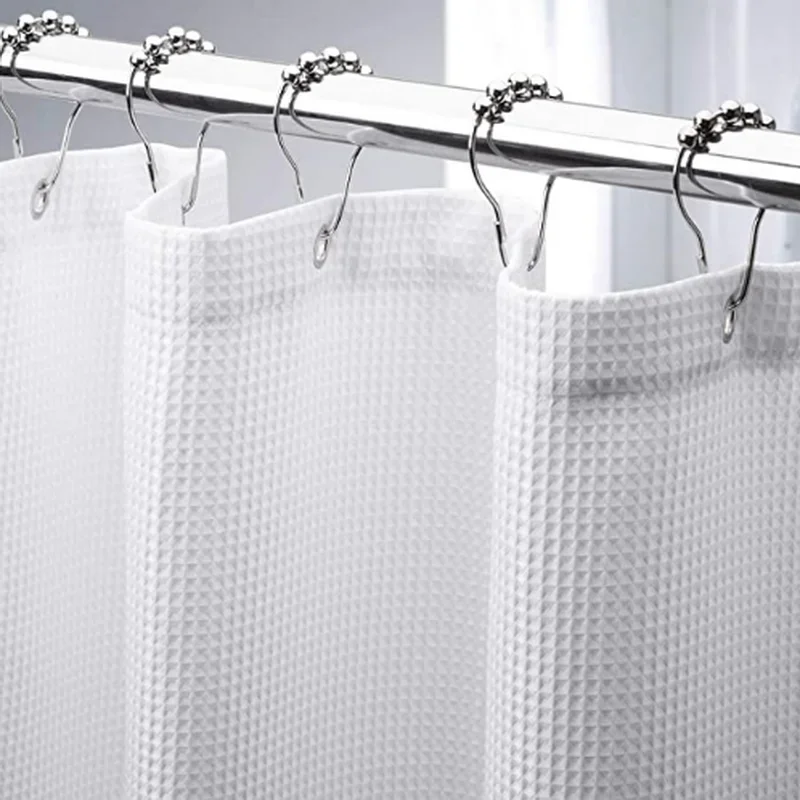 

Waffle Shower Curtain Waterproof Thicken Polyester Hook Curtain Partitioned Separation Toilet Bath Bathroom Curtain 230gsm Cloth