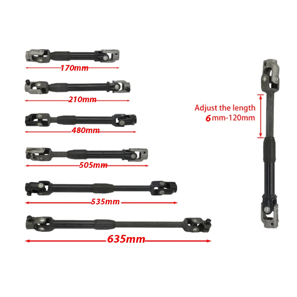 170mm-635mm 30T Adjustable Steering Knuckle Go Kart U Joints Shaft Rod of Utility Vehicle Buggy UTV QUAD ATV Parts