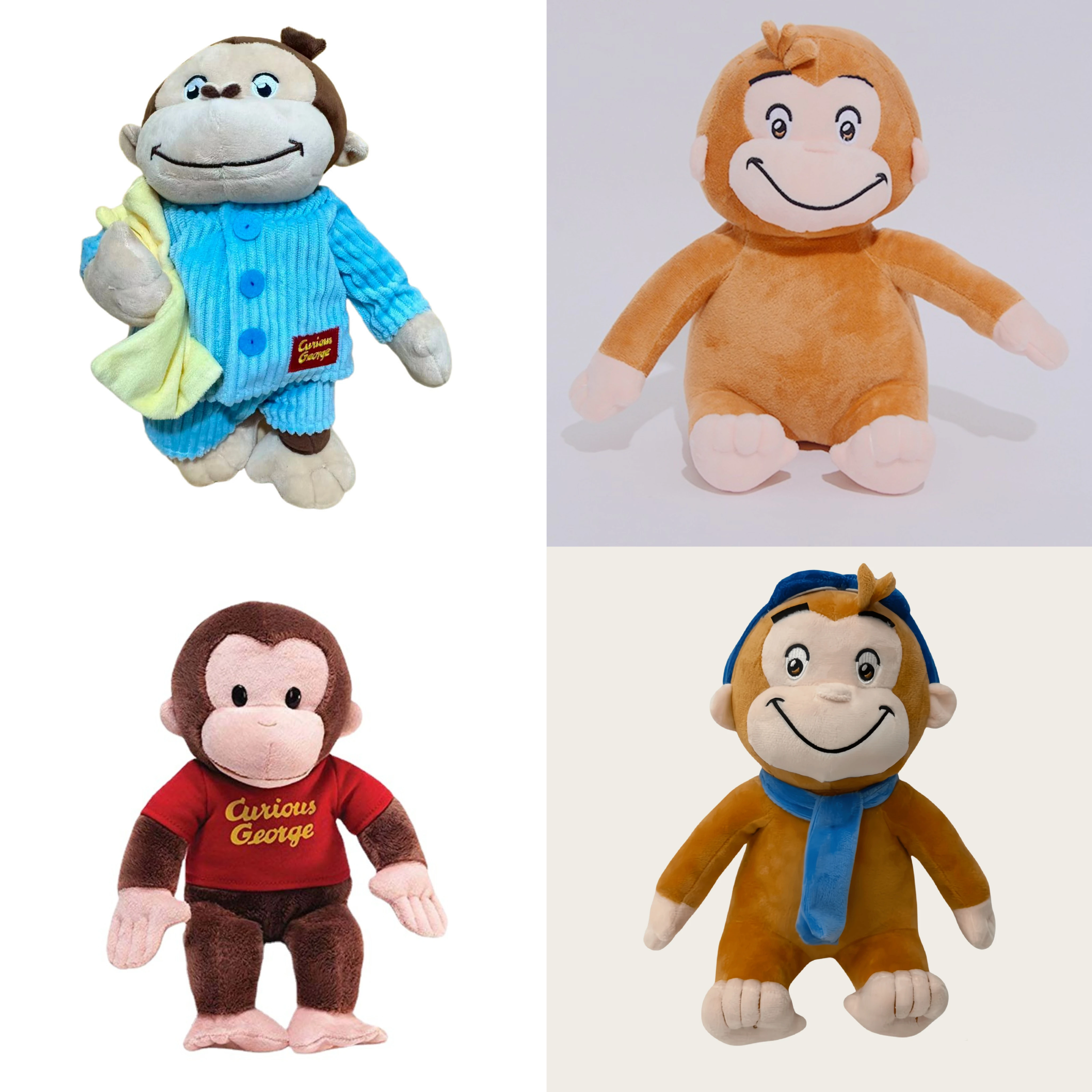 Children's Picture Book Curious George Monkey Plush Doll  for Anime Cartoon Figure Toys for Kids Birthday and Holiday Gifts