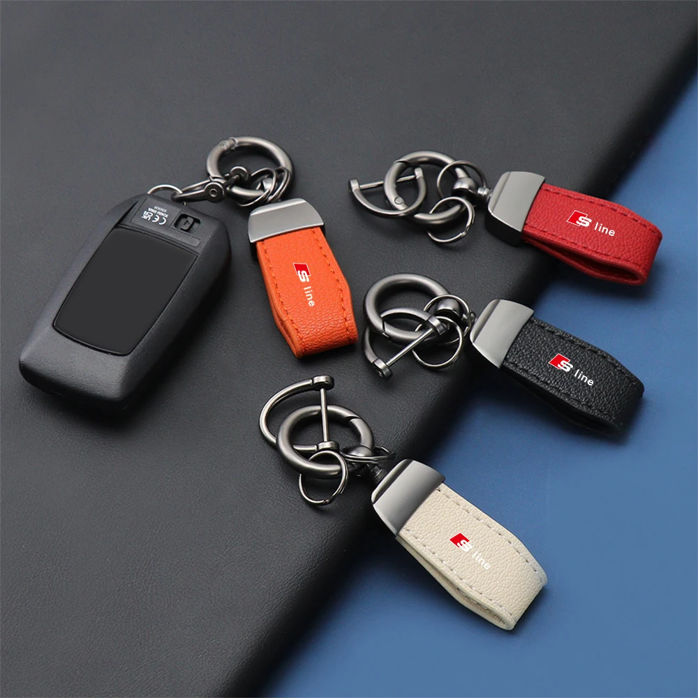 1 Stück Metall-Leder-Schlüsselanhänger aus Zinklegierung für Audi Quattro C5 C6 C7 C5 Sine A3 A4 A4L A5 B3 B4 B5 B6 B7 B8 RS3