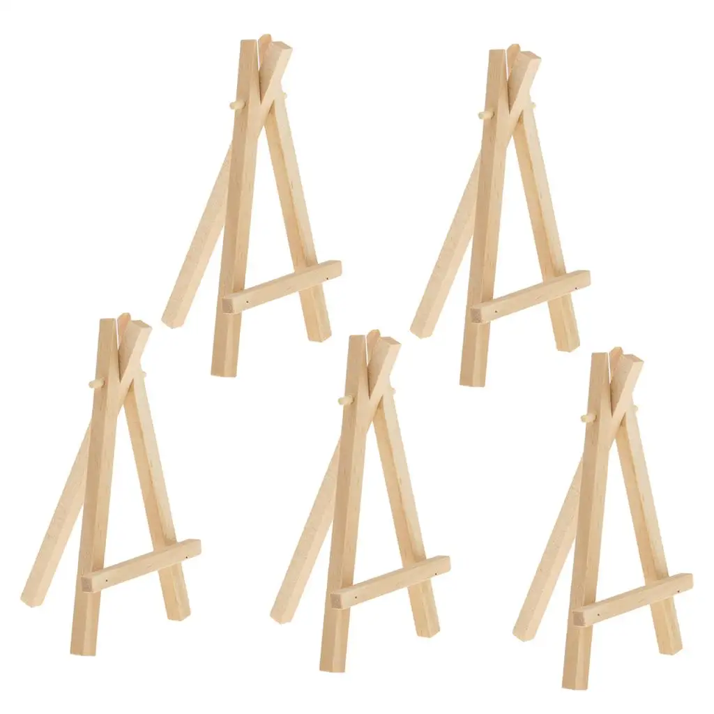 

5 x Mini Kid Easel Wood Tripod Display Photo Wedding Party Decoration