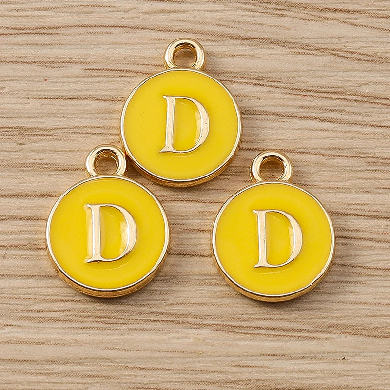 Tusember 20 Stück Alphabet-Anhänger Emaille A-Z 26 Buchstaben Charms für Schmuckherstellung DIY Armbänder Halsketten Ohrringe Bastelarbeiten – Detail 7