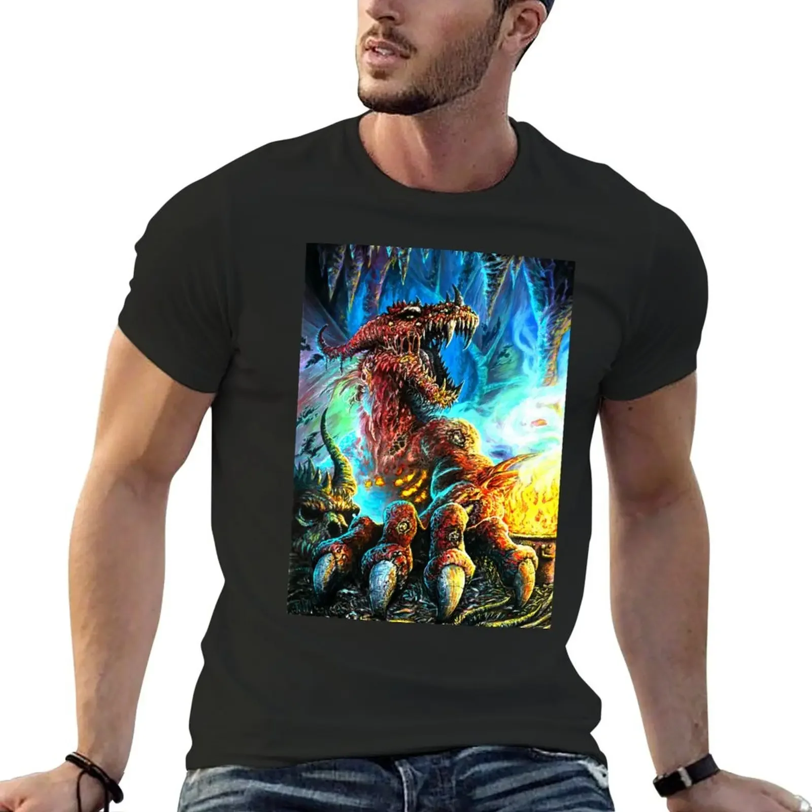 Red Dragon Lord Rummon Reanimated T-Shirt blue archive graphic tee shirt mens graphic t-shirts funny