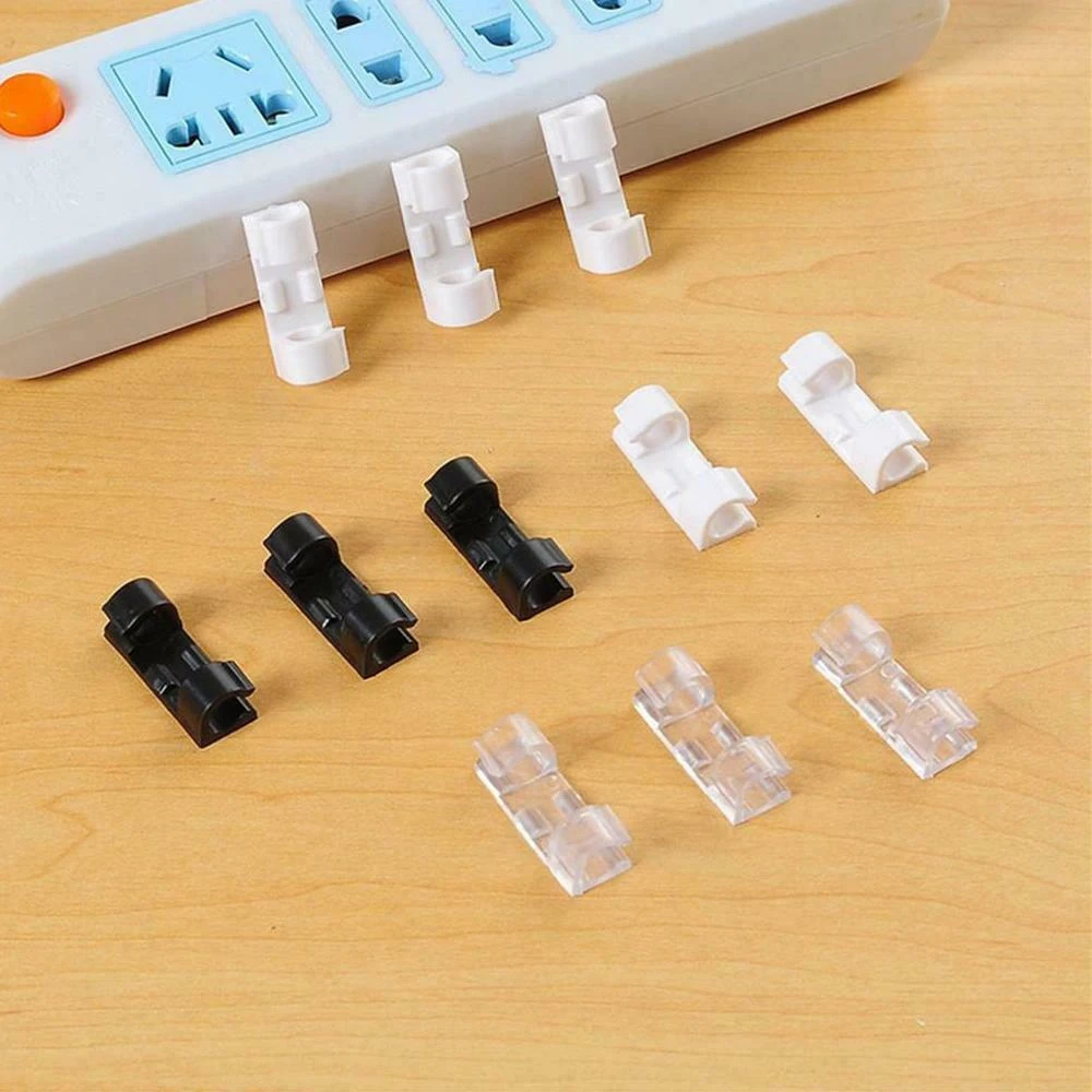 20pcs Finisher Wire Clamp Wire Organizer Cable Clip Buckle Clips Ties Fixer Fastener Holder Data Telephone Line Usb Winder