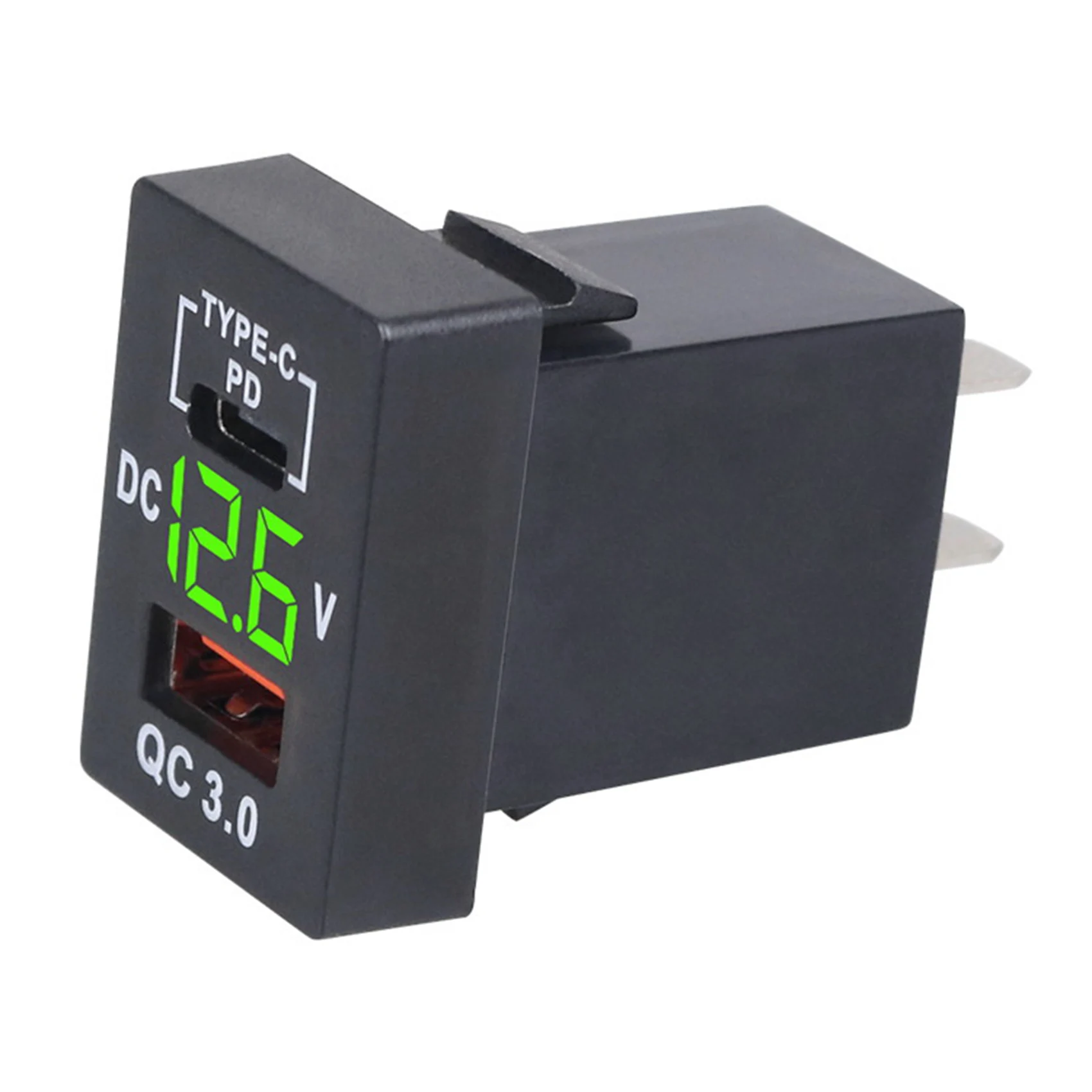 Exclusive New QC3.0 USB Car Socket PD Type-C With LED Digital Voltmeter For New Toyota Quick Charge view 5