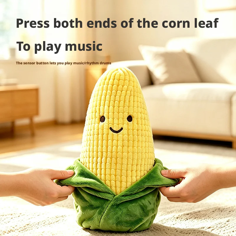 Fun Corn Plush Toy, With Body Rhythm Doll, Family Interaction Small Soothe Plush Toy Christmas Gift