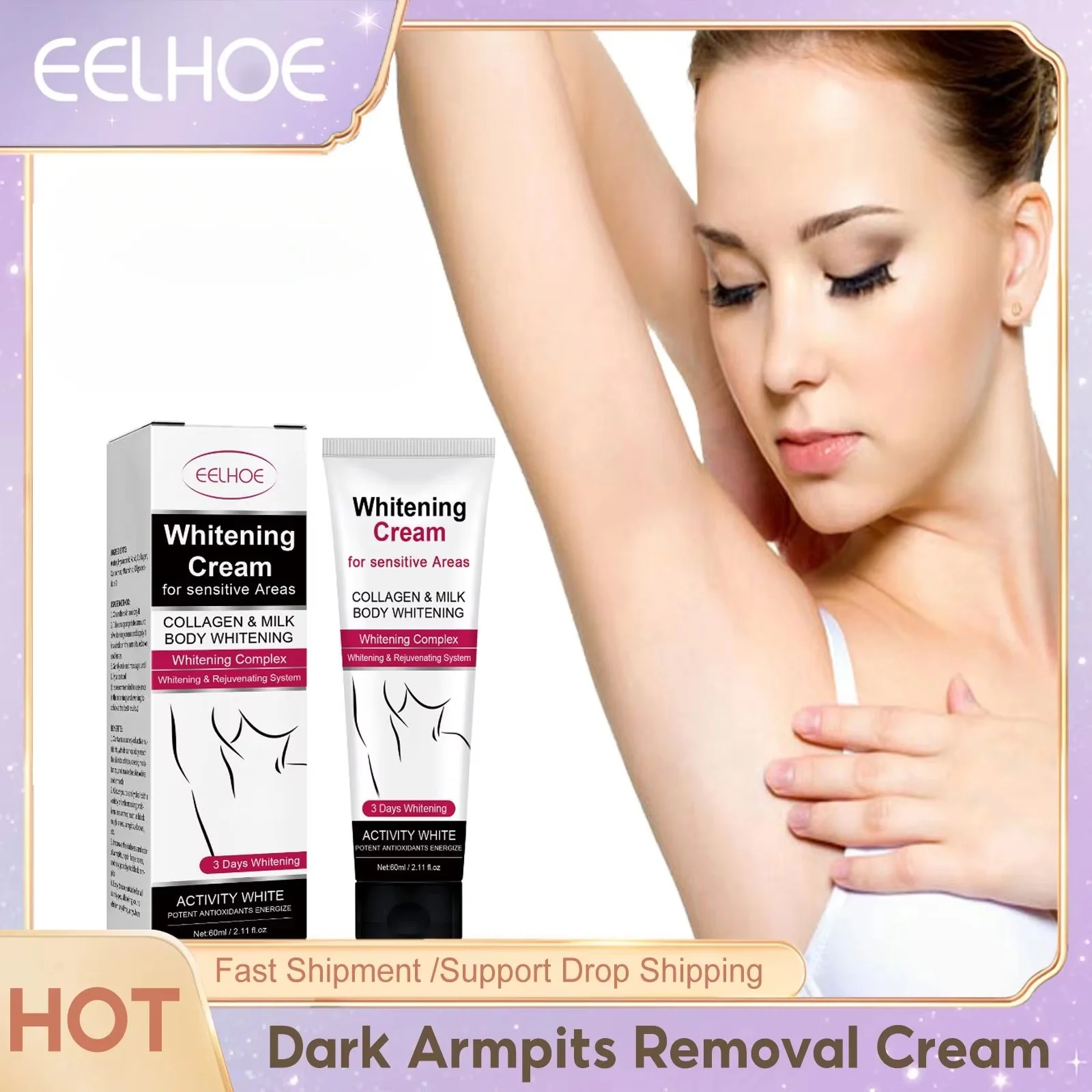 

Armpits Whitening Cream Anti Private Parts Arm Elbow Knee Leg Dark Spots Removal Remove Melanin Lighten Skin Tone Massage Lotion