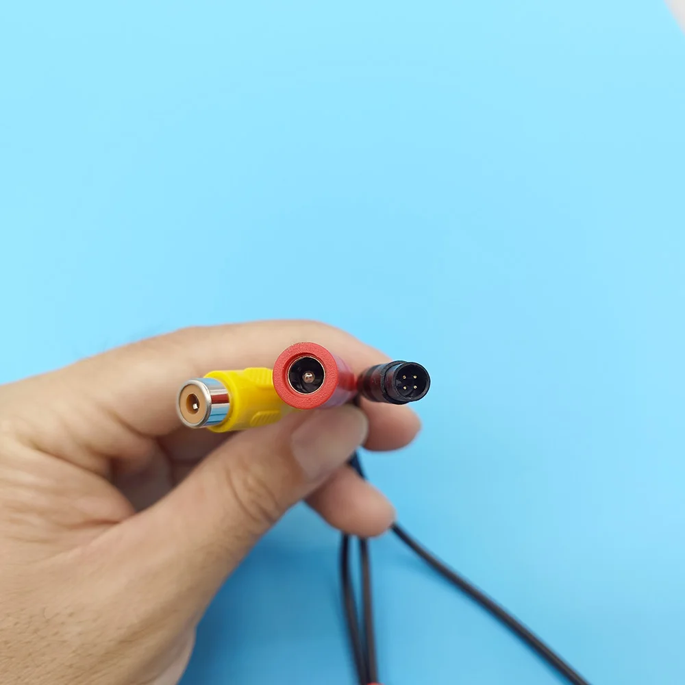 كابل السيارة كابل توصيل كاميرا الرؤية الخلفية 4 دبوس ذكر إلى قوة فيديو RCA أنثى لمسجل البث صورة عكسية 550 مم #4