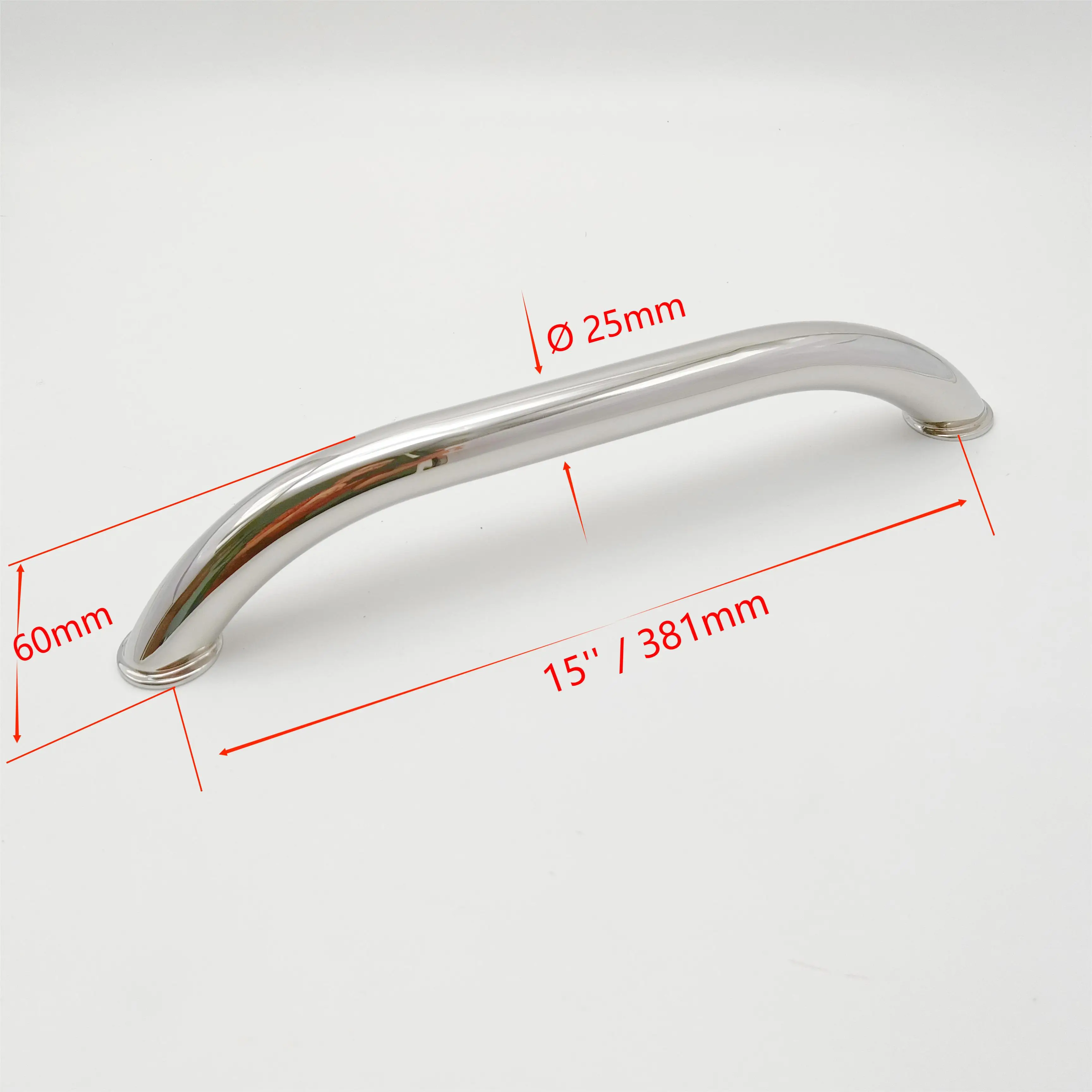 2 PCS 381mm (15 Inch) Door Handle 316 Stainless Steel Grab Rail Handle Boat Mirror Polished