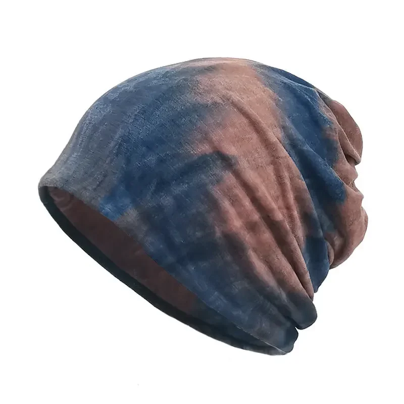 Spring and Autumn Cotton Color Print Thicken Knitted Hat Warm Skullies Cap Beanie Hat For Men and Women 179