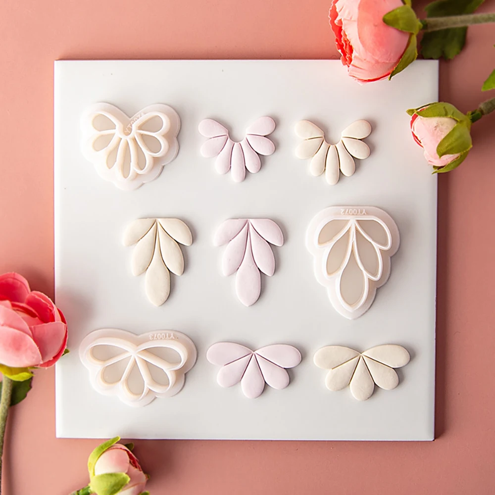 New Flower Polymer Clay Cutting Molds High Precision Hollow-out Pattern Embossed Earring Pendant Soft Potter Cutter Tools