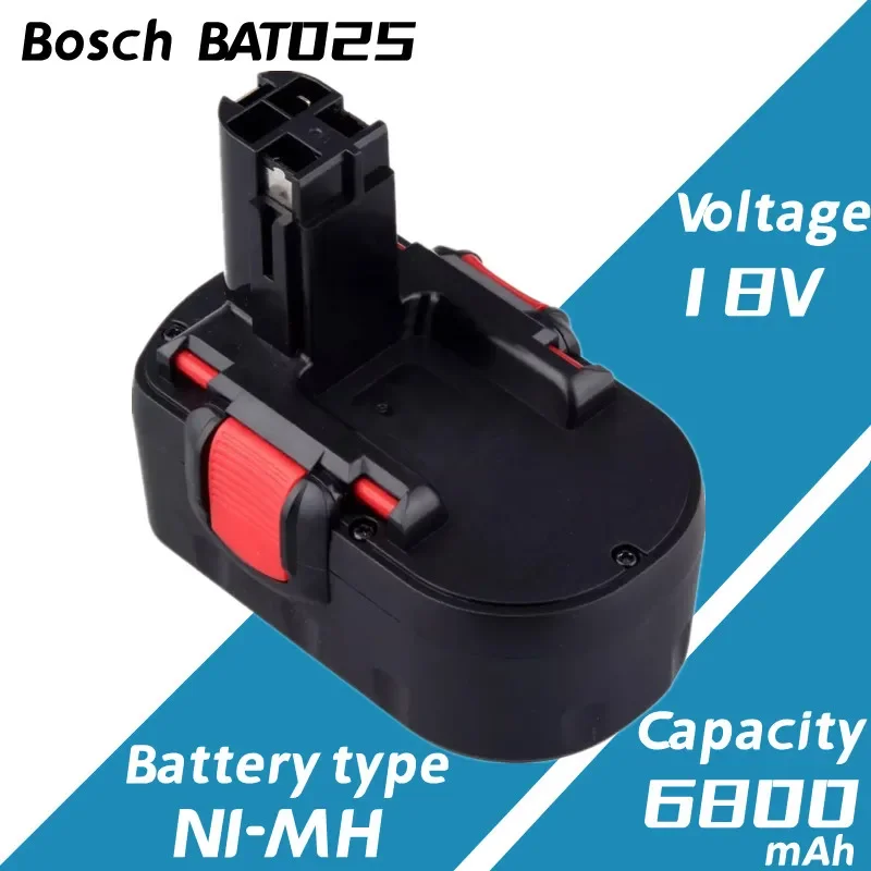 1-2 Pack 18V 6.8Ah Battery Compatible with Bosch BAT181 BAT025 BAT026 BAT160 BAT180 BAT189 PSR 18 VE-2 GSR VE-2 GSB