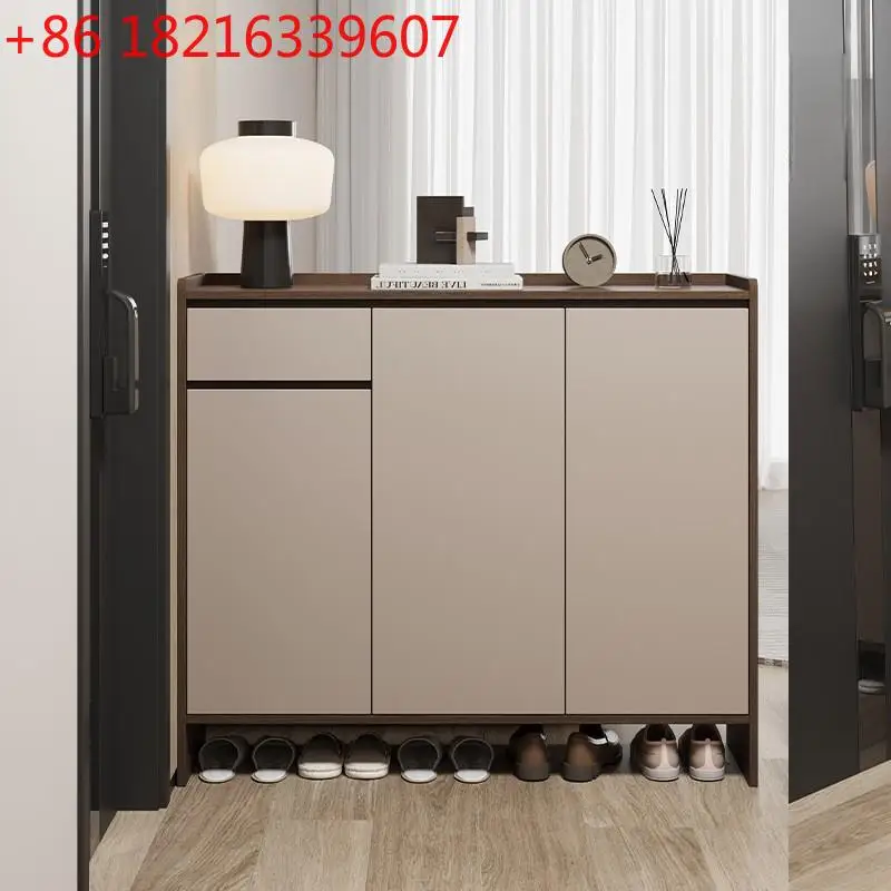 YAO Italian minimalist solid wood household door small apartment living room entrance entrance entrance cabinet integrated