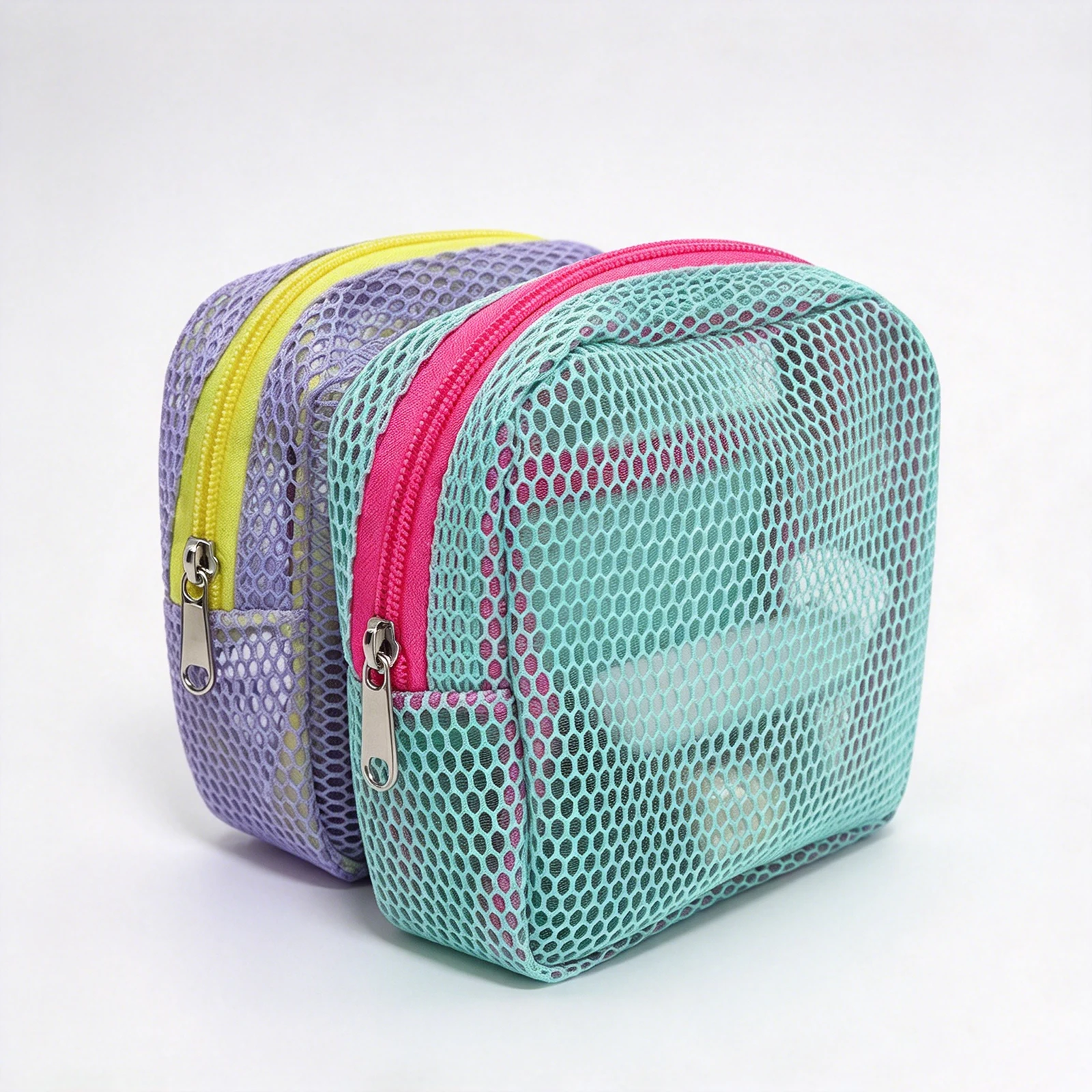 Small Mesh Cosmetic Bag Portable Zipper Makeup Pouch Mini Travel Storage Organizer for Toiletries Lipstick Earphone Coin Purse M