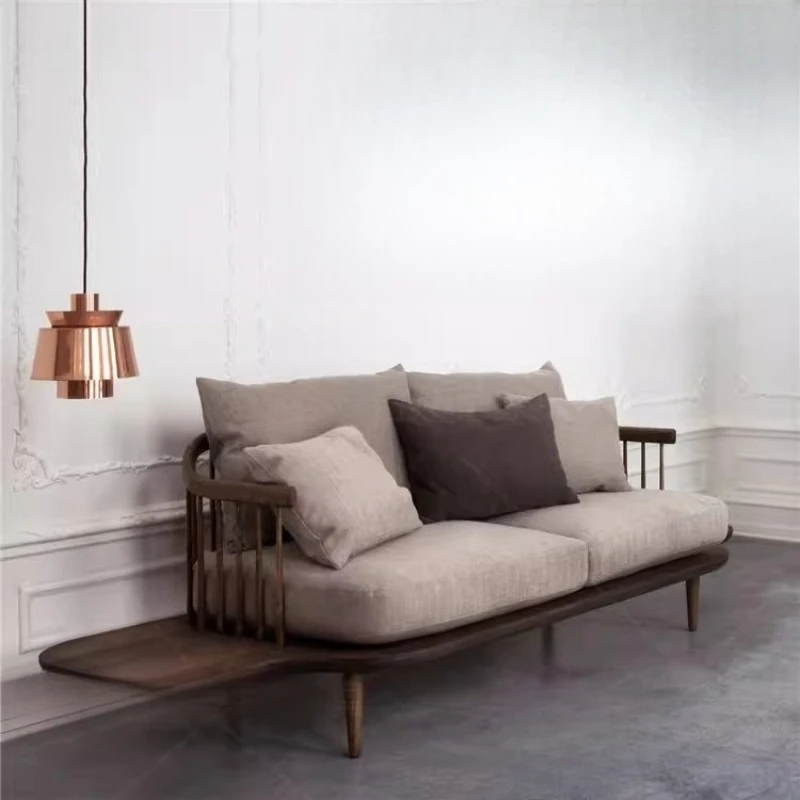 

Small apartment sofa simple modern solid wood creative living room reception