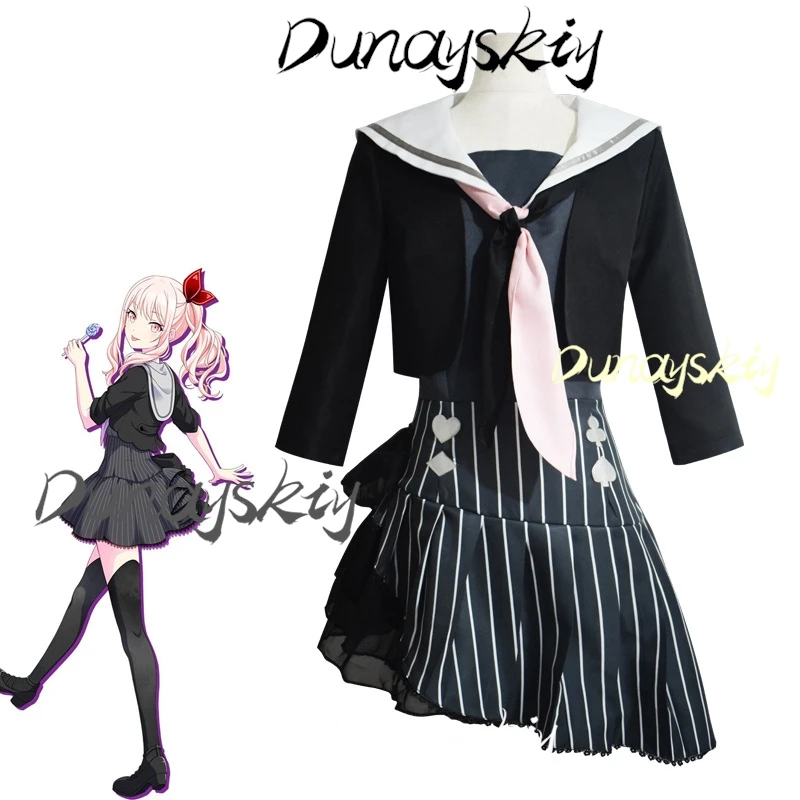 أزياء أكياما ميزوكي التأثيرية مشروع سيكاي الملونة المرحلة أمييا كوسبلاي لوليتا الزي فستان بحار المدرسة شعر مستعار مخصص