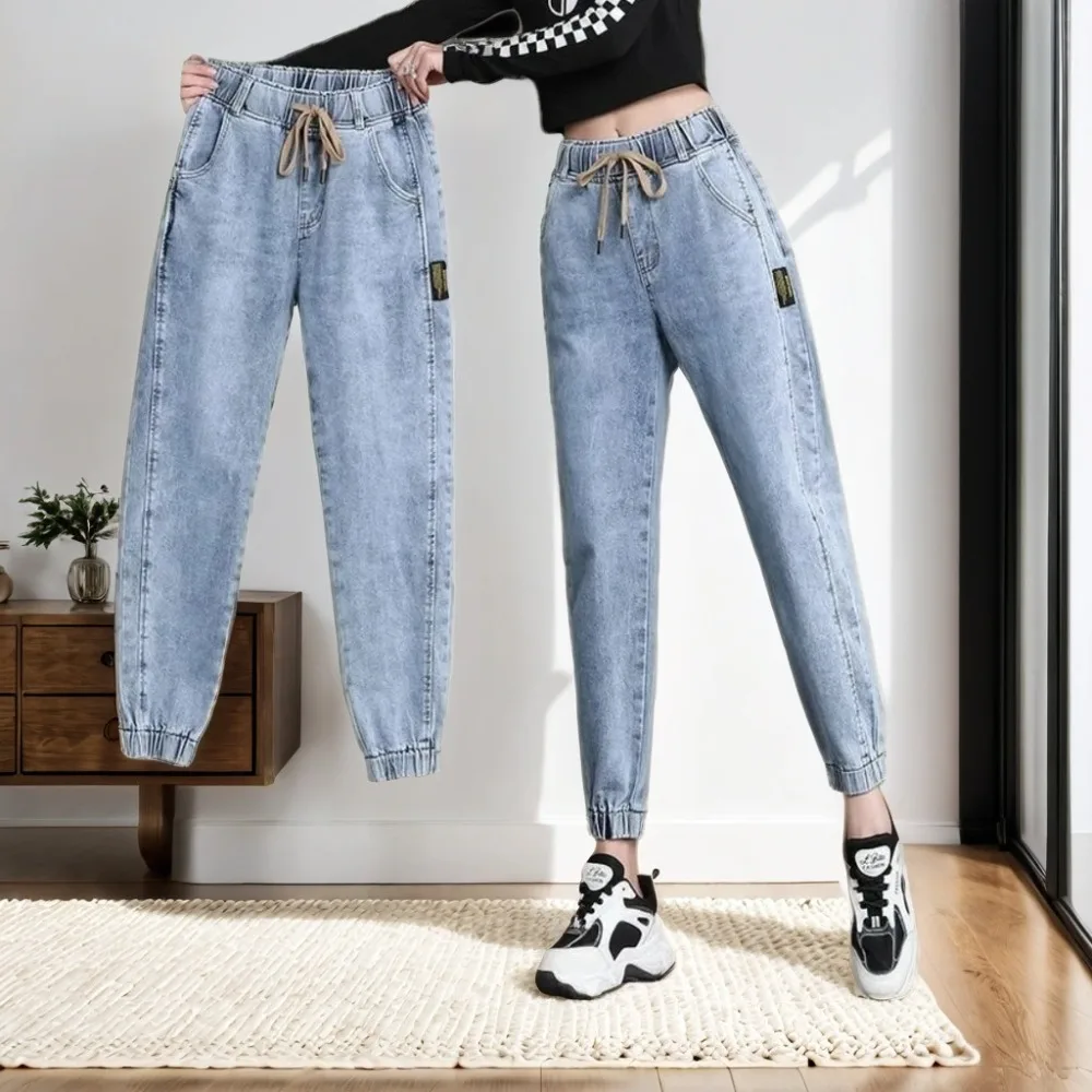 High Stretch Skinny Jeans Sexy Clothes Women Denim Pants High Waist Elastic Band Slim Display height Korean version Bound feet