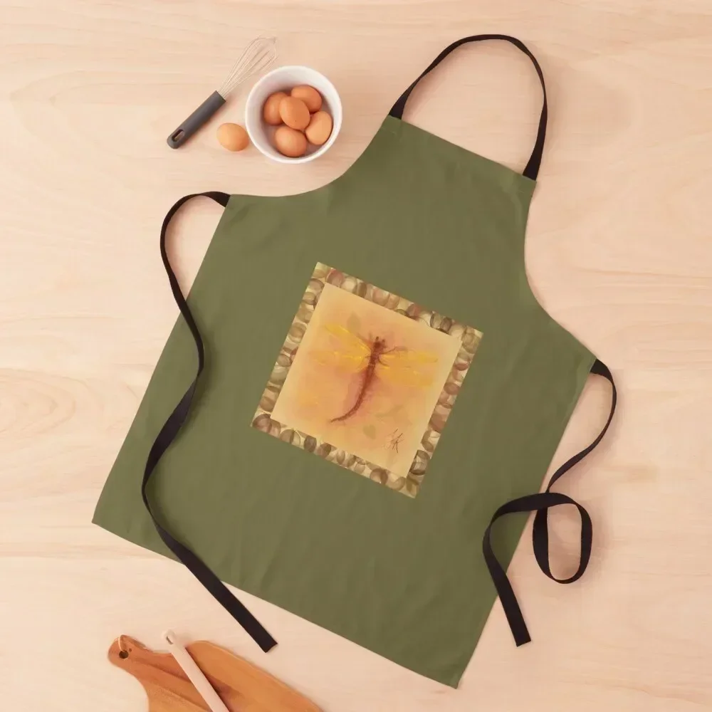 

dragonfly with frame Apron For Nail Stylist Waterproof Kitchen Kawaii Accessories Trim Cloth Apron