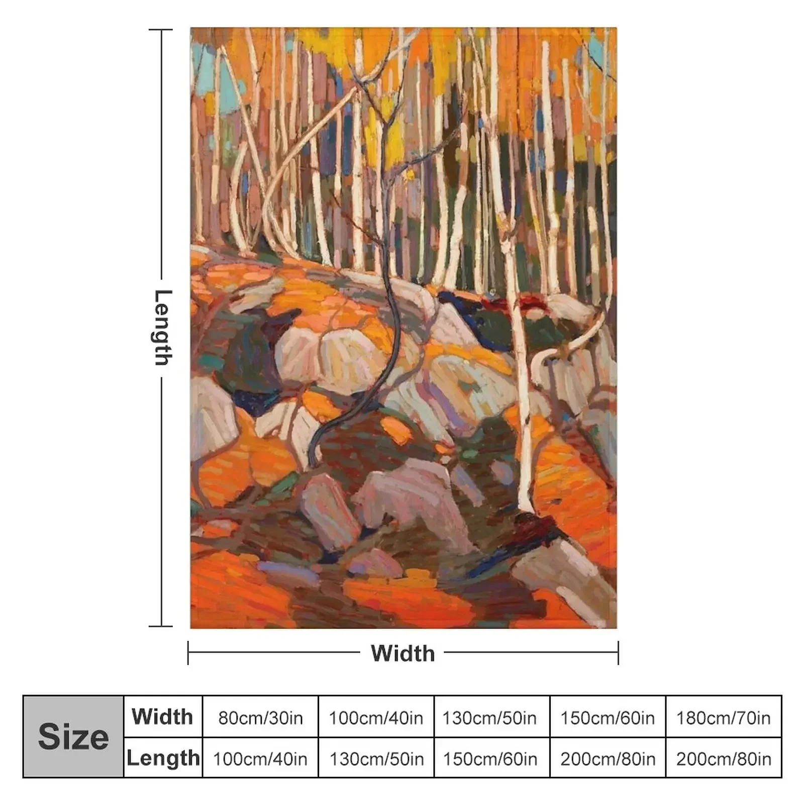 Tom Thomson - The Birch Grove, Autumn - 1915-16 Throw Blanket couch cozy soft plush fuzzy picnic outdoor blanket