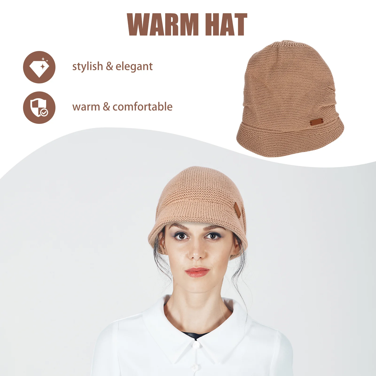قبعة شتوية دافئة مريحة للاستخدام الخارجي، قبعة شتوية نسائية خفيفة الوزن سميكة للمشي والمشي لمسافات طويلة والتزلج للاستخدام اليومي #4