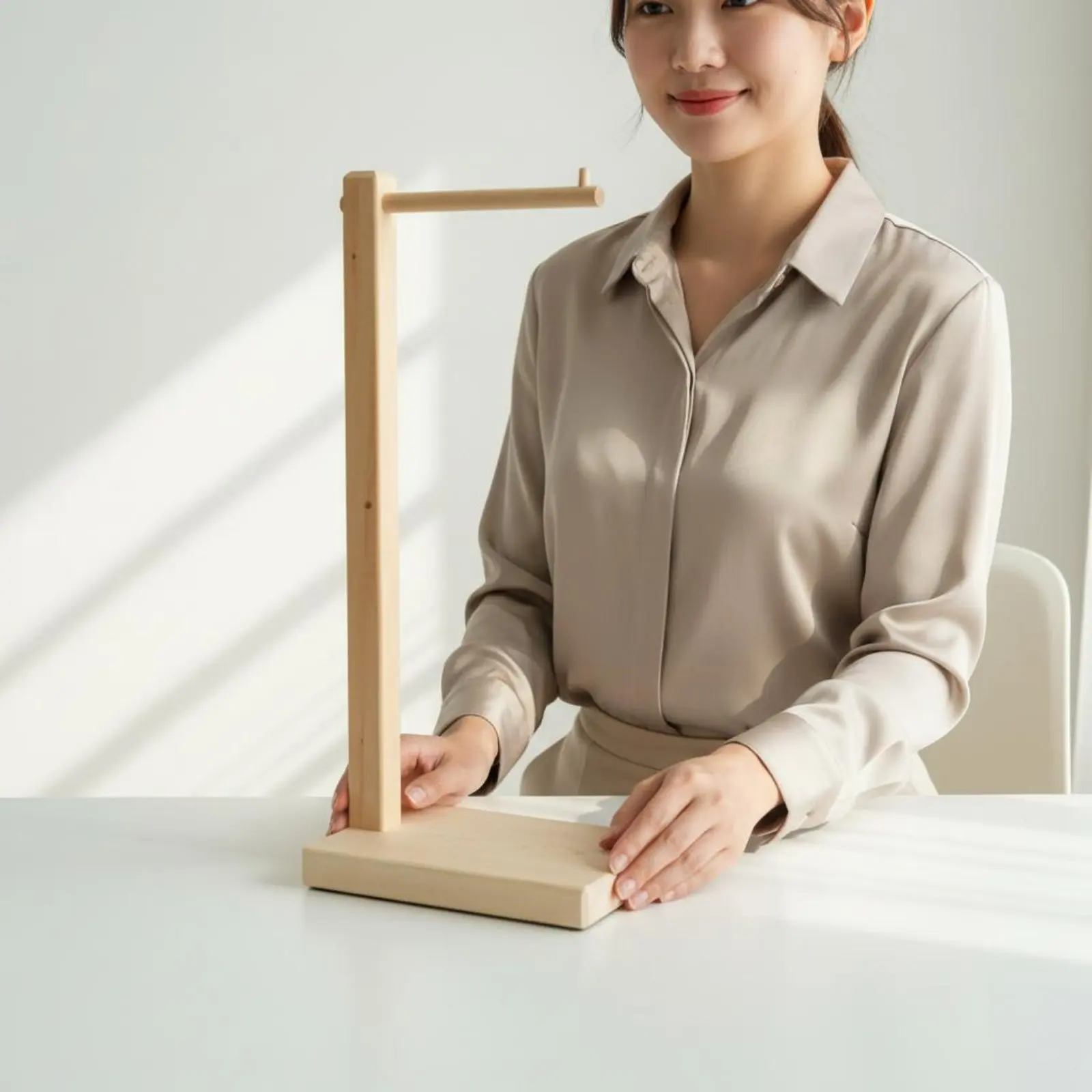 Pure Wood Bag Stand Sturdy Base Handbag Display Stand Countertop Bag Hanger Versatile Usage Household Storage Easy Assembly